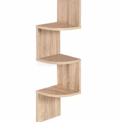Étagère d’angle murale 5 niveaux façon hêtre*IDMarket New