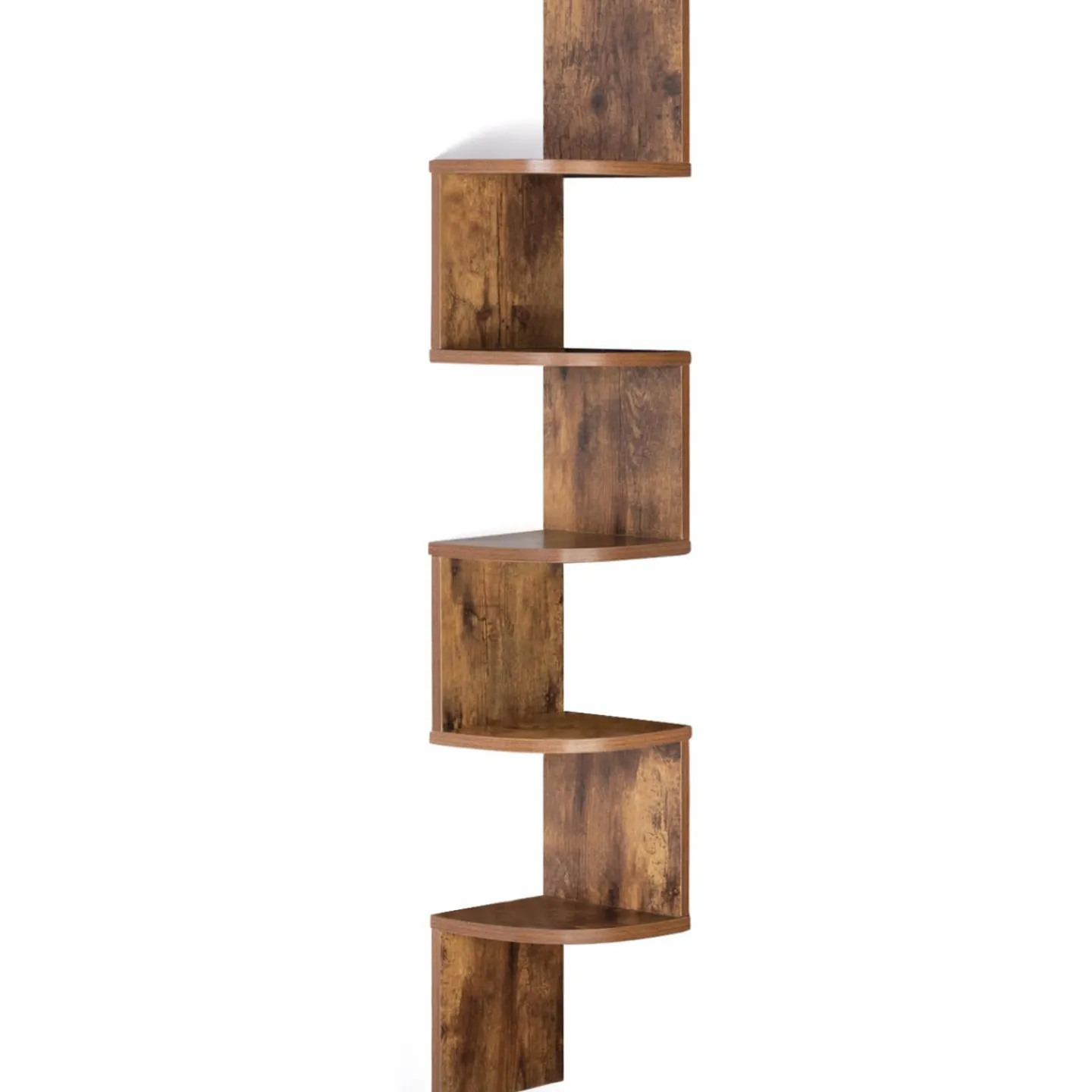 Étagère murale d'angle 5 niveaux façon bois vieilli*IDMarket New