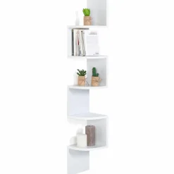 Étagère murale d’angle 5 niveaux blanche*IDMarket Clearance