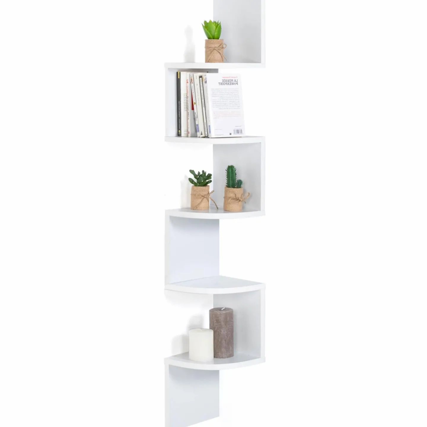 Étagère murale d’angle 5 niveaux blanche*IDMarket Clearance