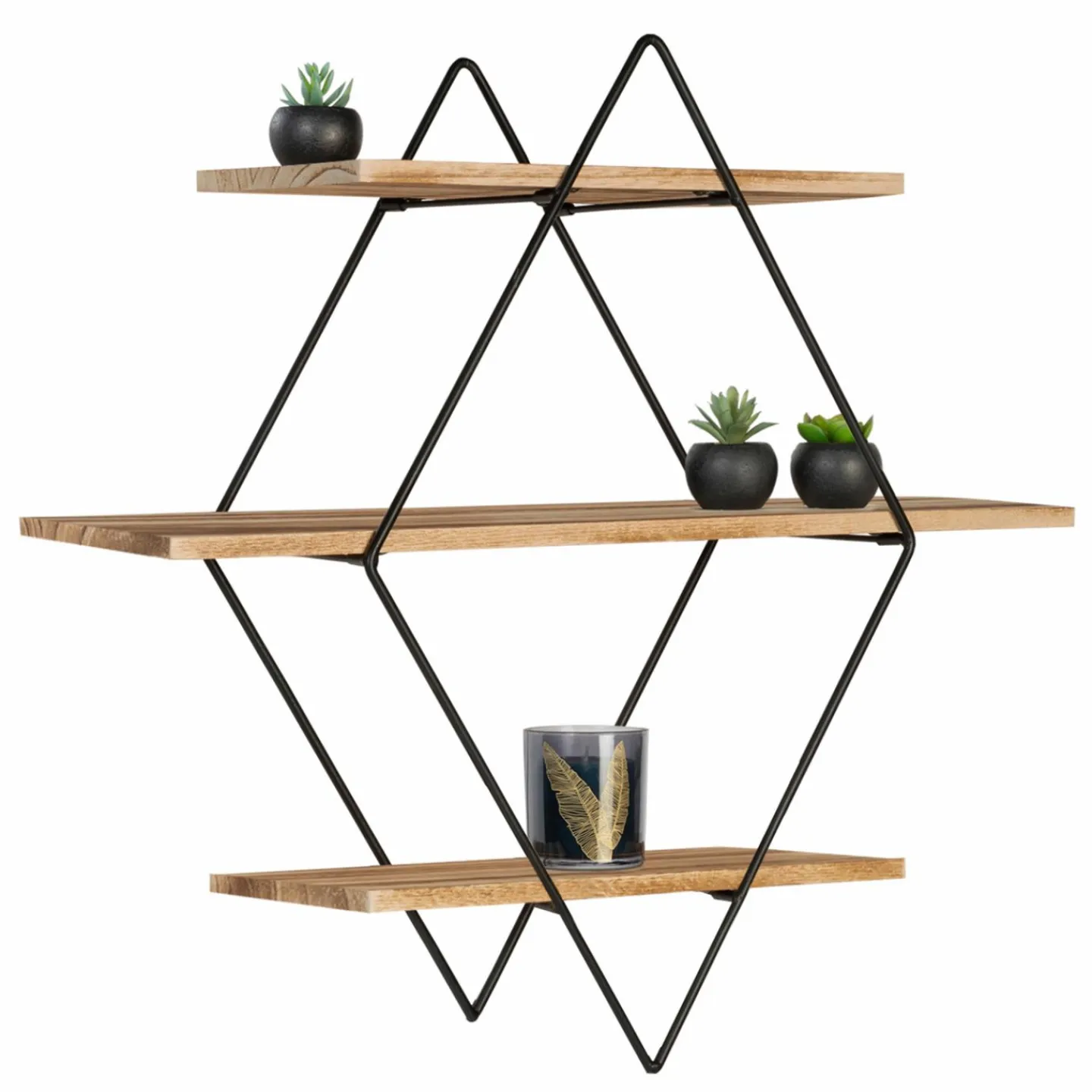 Étagère murale losange style industriel*IDMarket Clearance