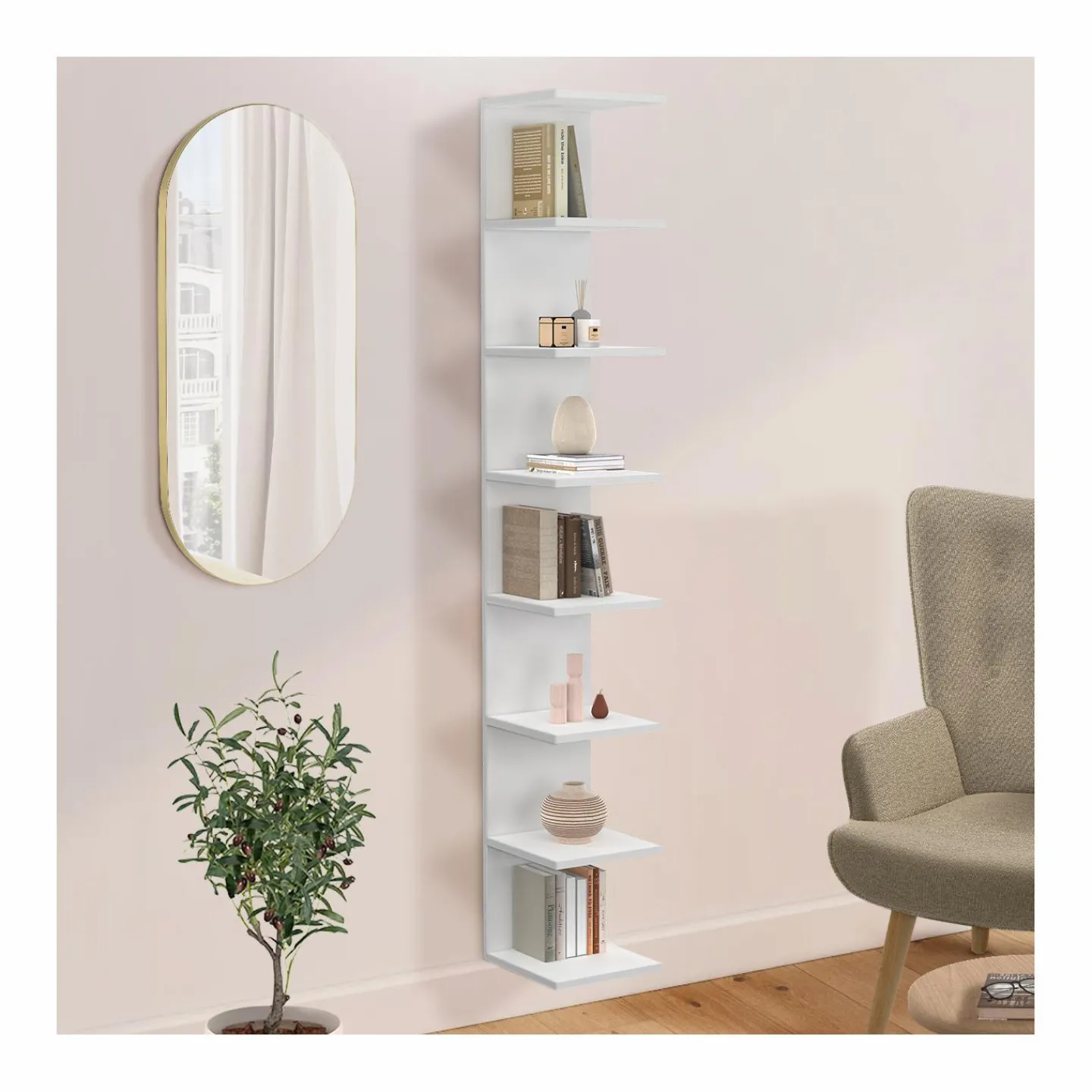 Étagère murale suspendue double position blanche 190 cm*IDMarket Discount