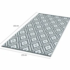Tapis extérieur gris motifs géométriques 270 x 470 cm*IDMarket Best