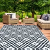 Tapis extérieur noir et blanc motifs géométriques 180 x 280 cm*IDMarket Best