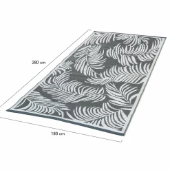 Tapis extérieur terrasse motifs tropicaux gris et blancs 180 x 280 cm*IDMarket Best