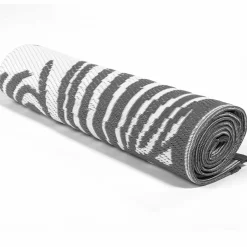 Tapis extérieur terrasse motif tropical gris et blanc 160 x 260 cm*IDMarket Online