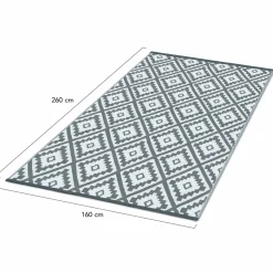 Tapis extérieur terrasse motifs géométriques gris et blanc 160 x 260 cm*IDMarket Discount