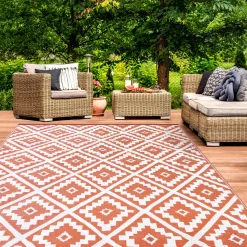 Tapis terracota pour extérieur et terrasse*IDMarket
