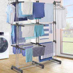 Étendoir extensible avec grande capacité et 30 accessoires*IDMarket