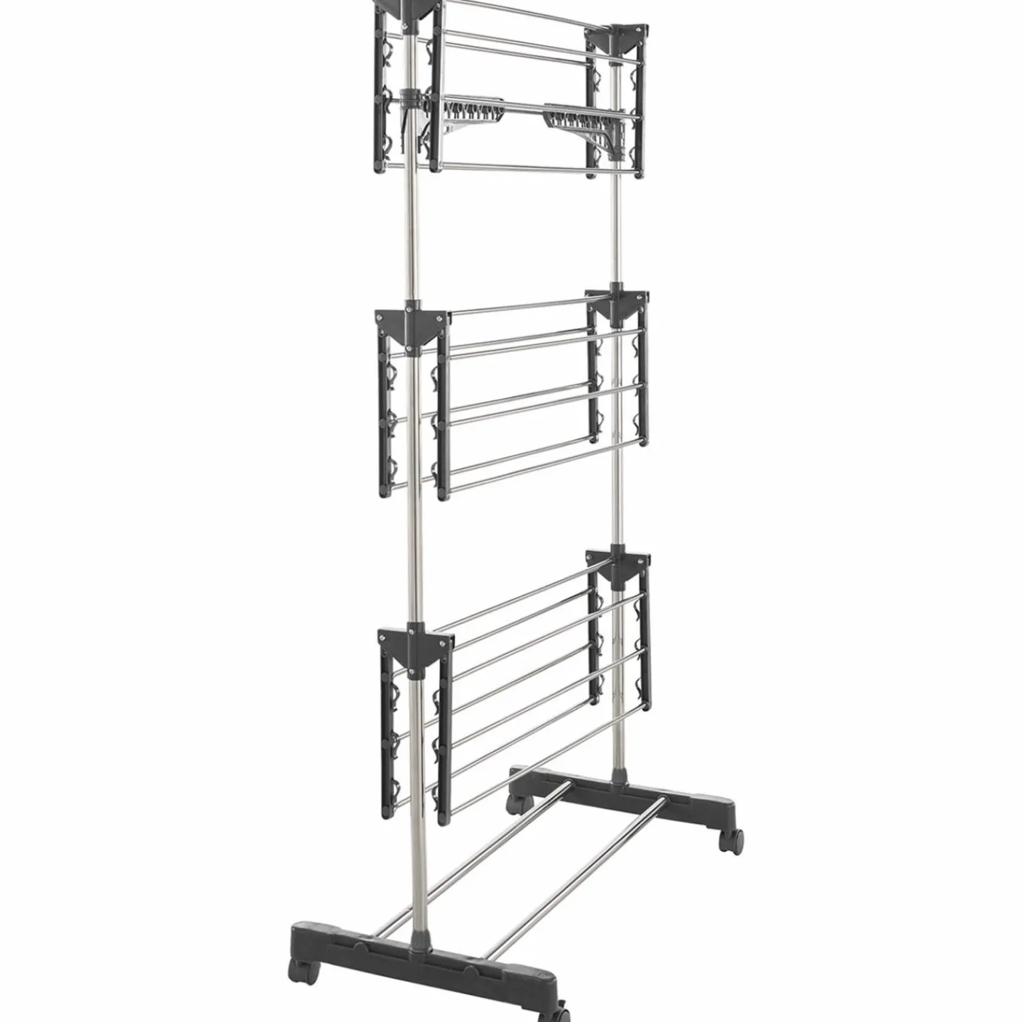 Étendoir pliable avec grande capacité et 30 accessoires H.145 cm*IDMarket Hot