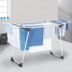 Étendoir pliable et extensible de 160 à 211 cm gris et blanc*IDMarket Sale