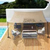 Toile ombrage carré 4x4m camouflage sable*IDMarket Hot