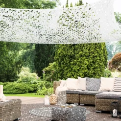 Toile ombrage carrée camouflage blanc 4x4 m*IDMarket Online