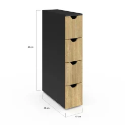 Tour de rangement gain de place sur roulettes*IDMarket
