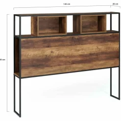 Tête de lit bois foncé industrielle 145 cm*IDMarket Discount