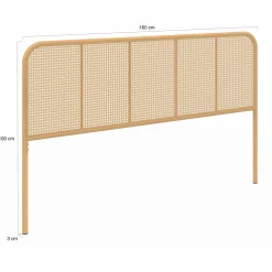 Tête de lit façon cannage 160 cm sur pied*IDMarket Online