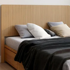 Tête de lit sur pied effet lattes 160 cm*IDMarket Clearance
