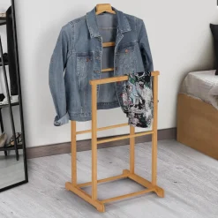 Valet de nuit en bambou portant à vêtements*IDMarket Discount