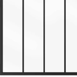 Verrière 4 vitrages L. 120 x H.108 cm en métal noir et verre trempé*IDMarket Discount